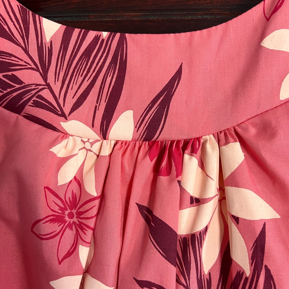 Vintage Hilo Hattie Hawaiian Dress Pink Floral Tropical Maxi size Large - Picture 5 of 11